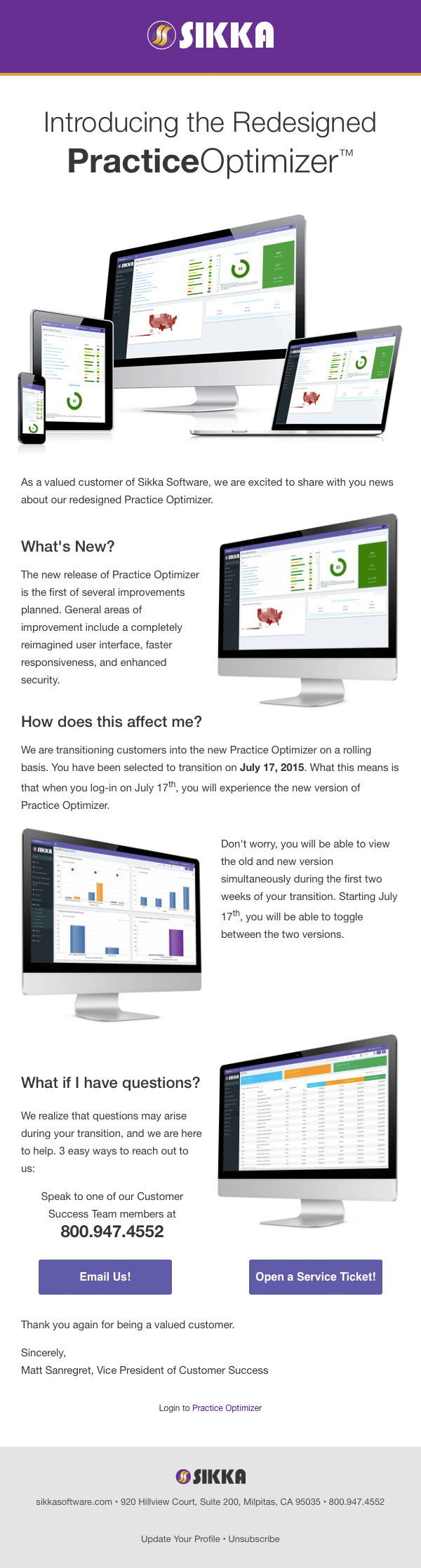 Practice Optimizer HTML Email